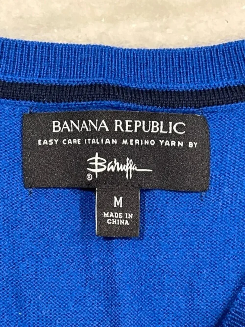 Banana Republic Men’s Blue Italian Merino Wool Crewneck Sweater M